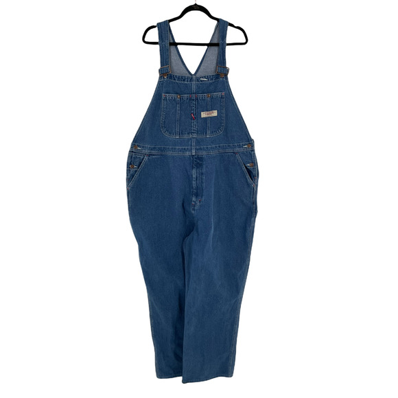 VTG Big Mac Mens Bib Overalls High Rise Adjustable Straps Size XXL Blue - Picture 1 of 12